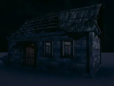 Abandoned Farmhouse Low-poly 3D model