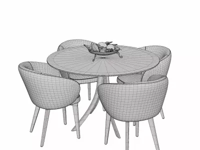 Dining set with Chair and Table 3D model