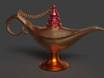 Chinese magic lamp   Low-poly 3D model