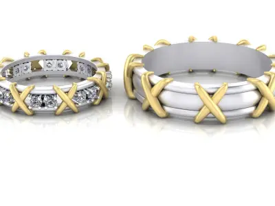 Wedding Tiffany Rings 3D print model