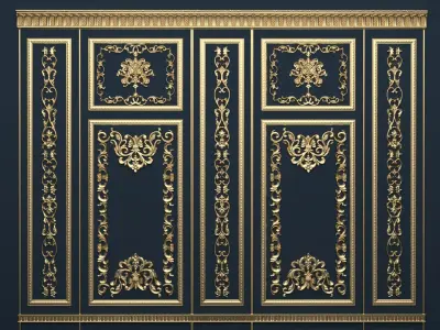 Plaster decorative frame 3D model 02 3D model