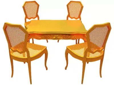 Classical Dining set Low-poly 3D model