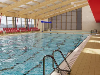 Swimming pool interior 3D model