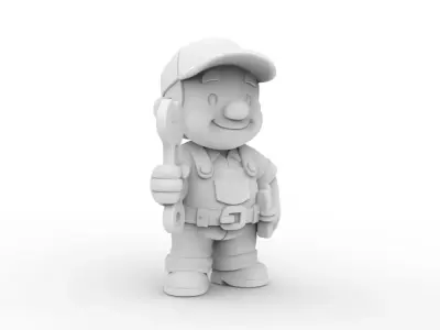 Cartoon Mechanic 3D Printable 3D print model
