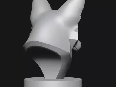 Fox head sculpture 3D print model