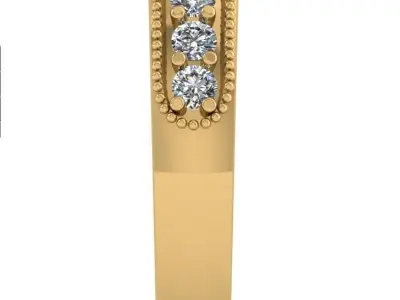  Stylish Diamond Ring ready STL model for print Free 3D print model