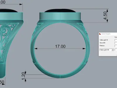 Jewelry Mens Ring Gold 3D print model order