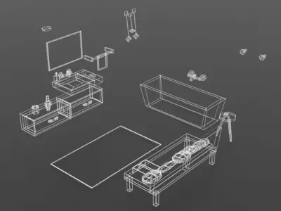 Low-poly Cartoon Bathroom Pack Free low-poly 3D model