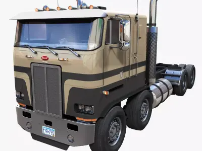 Peterbilt 362 tandem truck Low-poly 3D model