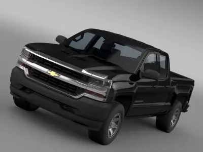 Chevrolet Silverado WT Double Cab  Standart Box 2016 3D model