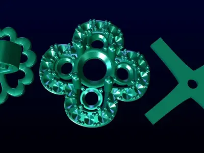 Four Leaf Clover Diamond Earrings 2 3D print model