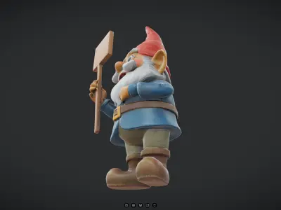 Garden Gnome Low-poly 3D model