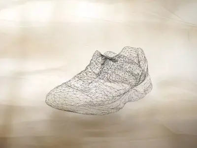 A pair of used sport shoe 019 Low-poly 3D model