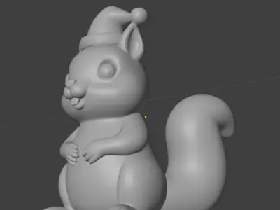 Christmas Squirrel Figurine 3D print model
