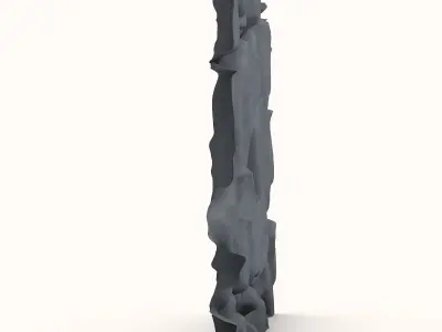 Rough Stone Wall Low Poly 3D model