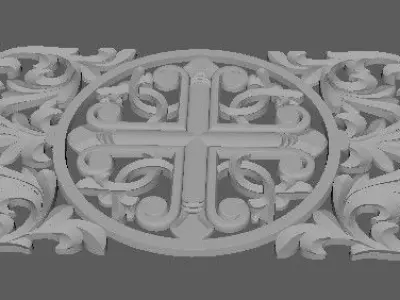 Central decor ornament for furniture 3D model 740