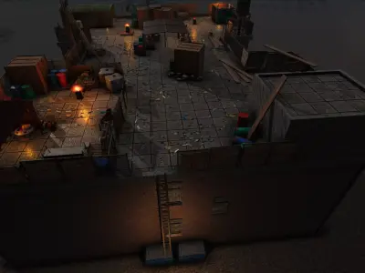 Rooftop Safehouse Unity3D Free low-poly 3D model