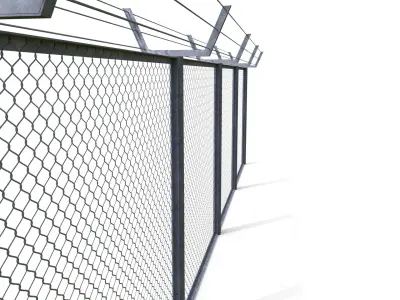 Low Poly Modular Fence 9 Low-poly 3D model