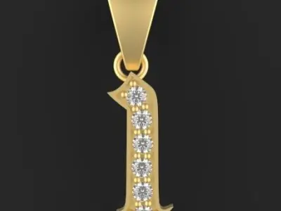 number pendant necklace 3D print model