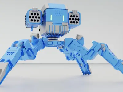 mech robot Low-poly 3D model