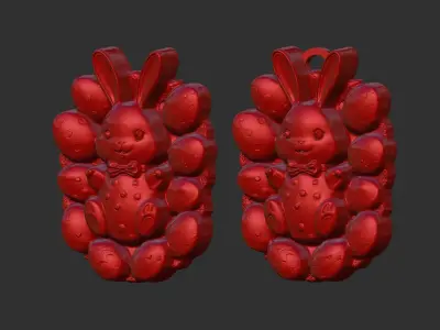 Easter rabbit eggs decor  3D print model
