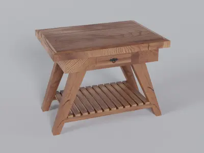 Wooden Console Table Free low-poly 3D model