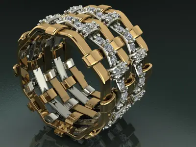 Ring Abstrakt with stones Printing Model Free 3D print model 3D print model