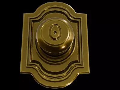 Polished Golden Doorknob Handle Low-poly 3D model