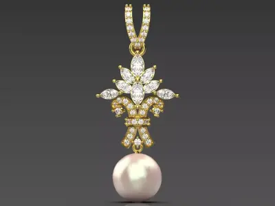 Diamond and Pearl Gold STL Pendant Model pp0056 3D print model