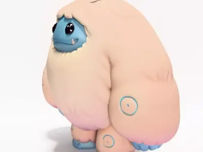 Snow Yeti Chibi Sofubi Style Pop Mart toy 3D print model