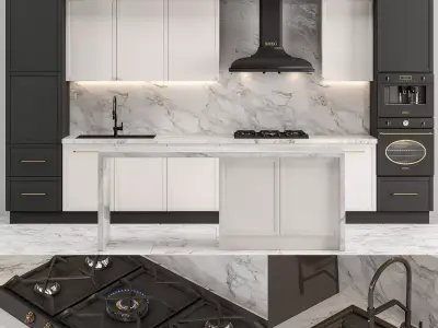 Kitchen smeg black 3D model