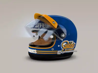 Ronnie Peterson Lotus Helmet 70s 3D model