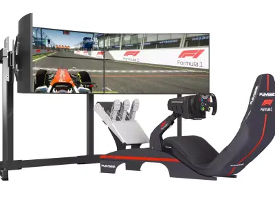 Playseat F1 Racing Simulator Seat with 3 Monitors 3D model
