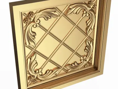 Carved Ceiling Tile 09 Low-poly 3D model
