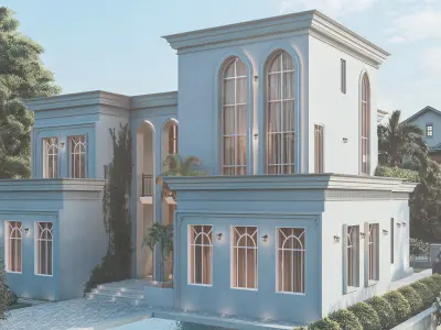 NEW CLASSIC VILLA 1 Low-poly 3D model