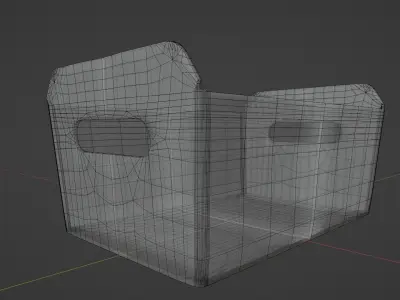 Decorative fabric storage tote Free 3D model