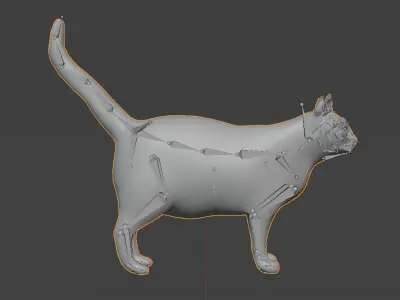 Cat rigging Low-poly 3D model
