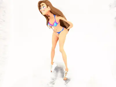 Vibrant Bikini Character model pack Low-poly 3D model