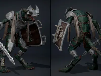 Mist Swordman Arm1 Low-poly 3D model