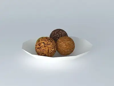 centerpiece three chocolate balls on plate Free 3D model