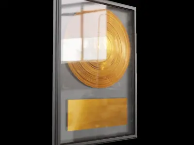 Golden Record Wall Vinyl Low-poly 3D model