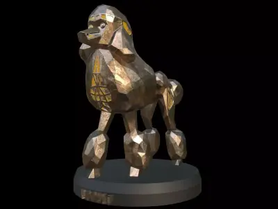 Steampunk Poodle Pose Low-poly 3D model