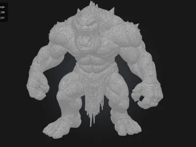Ogre Giant Warrior Monster Game Ready Low-poly 3D model