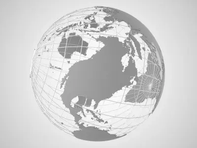 Globe News Skeleton Grey 3D model