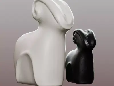 Goat Figurine Low-poly 3D model