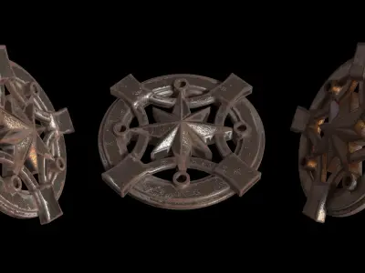 Wind Rose Pendant 3D model