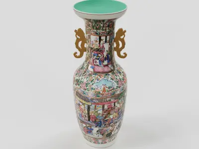 Chinese 18 century Qing period vase  3D model 3D model