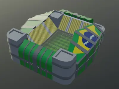 Football Stadium - Brazil Low-poly 3D model