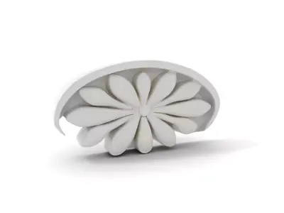 Elegant White Floral Medallion model pack Low-poly 3D model