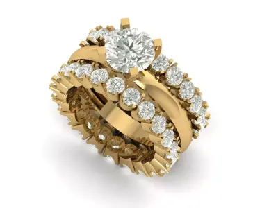 Solitaire  Diamond  Ring  3D print model